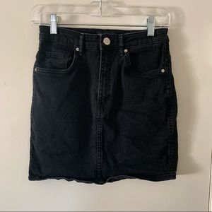 Zara black denim skirt